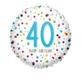 Balónek 40. narozeniny s puntíky 43 cm